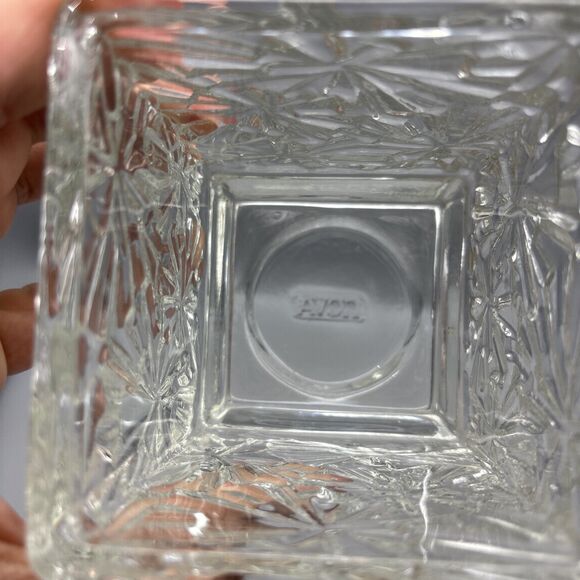 Vintage Avon Starburst Glass Candle Holders Set Of 2 Square - Picture 5 of 10